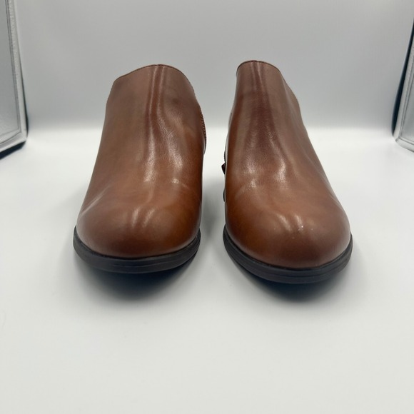 Dream Pairs Brown Ankle Booties Women's Size 9 Block Heel Side Zip Boots - Picture 2 of 13